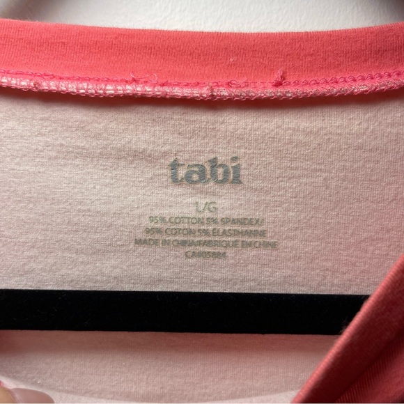 Tabi women's pink floral gardenia butterfly 3/4 sleeve blouse shirt in size L - Picture 5 of 7